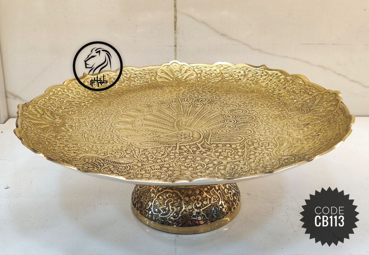 شیرینی خوری طرح لب طاووس سایز 11 اینچ