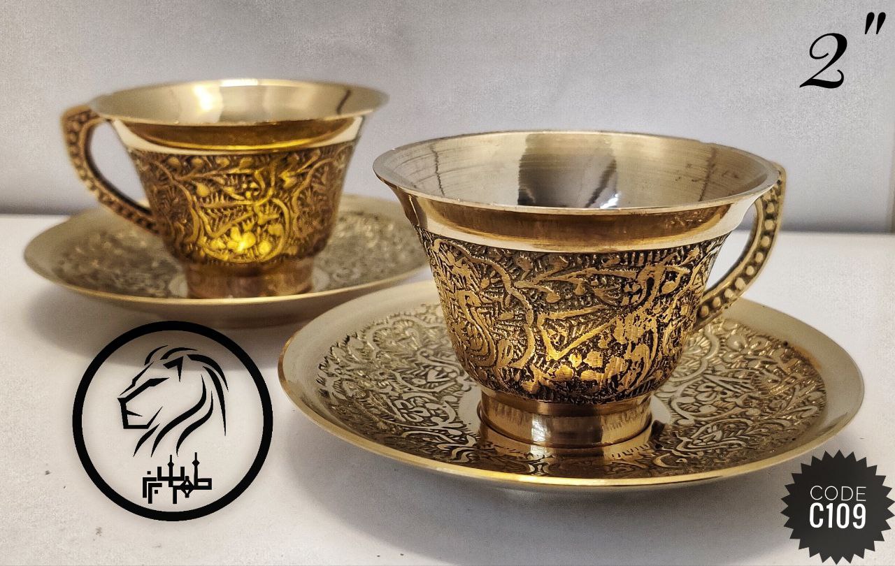 فنجان نعلبکی طرح طاوس 2 اینچی