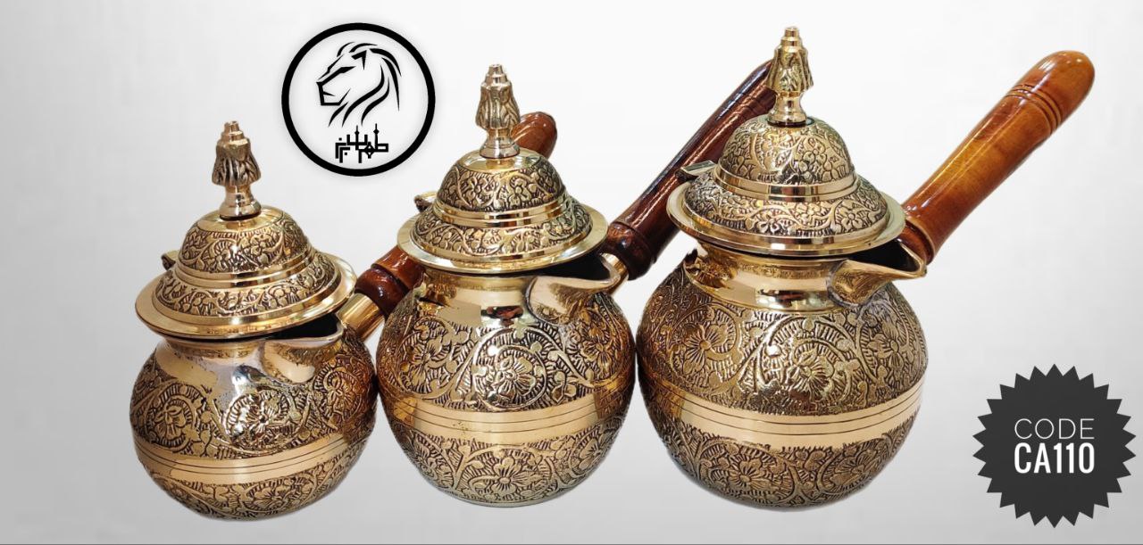 قهوه جوش طرح طاووس پر قلم در سه سایز ( هر سه با هم)