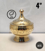 خرید قندان برنجی قلم دست ۴ اینچ کد M135 از بازرگانی نداف مشهد با قلمزنی اصیل دستساز، پوشش متالوکس ضدتیرگی، تضمین کیفیت و ارسال سریع به سراسر ایران.