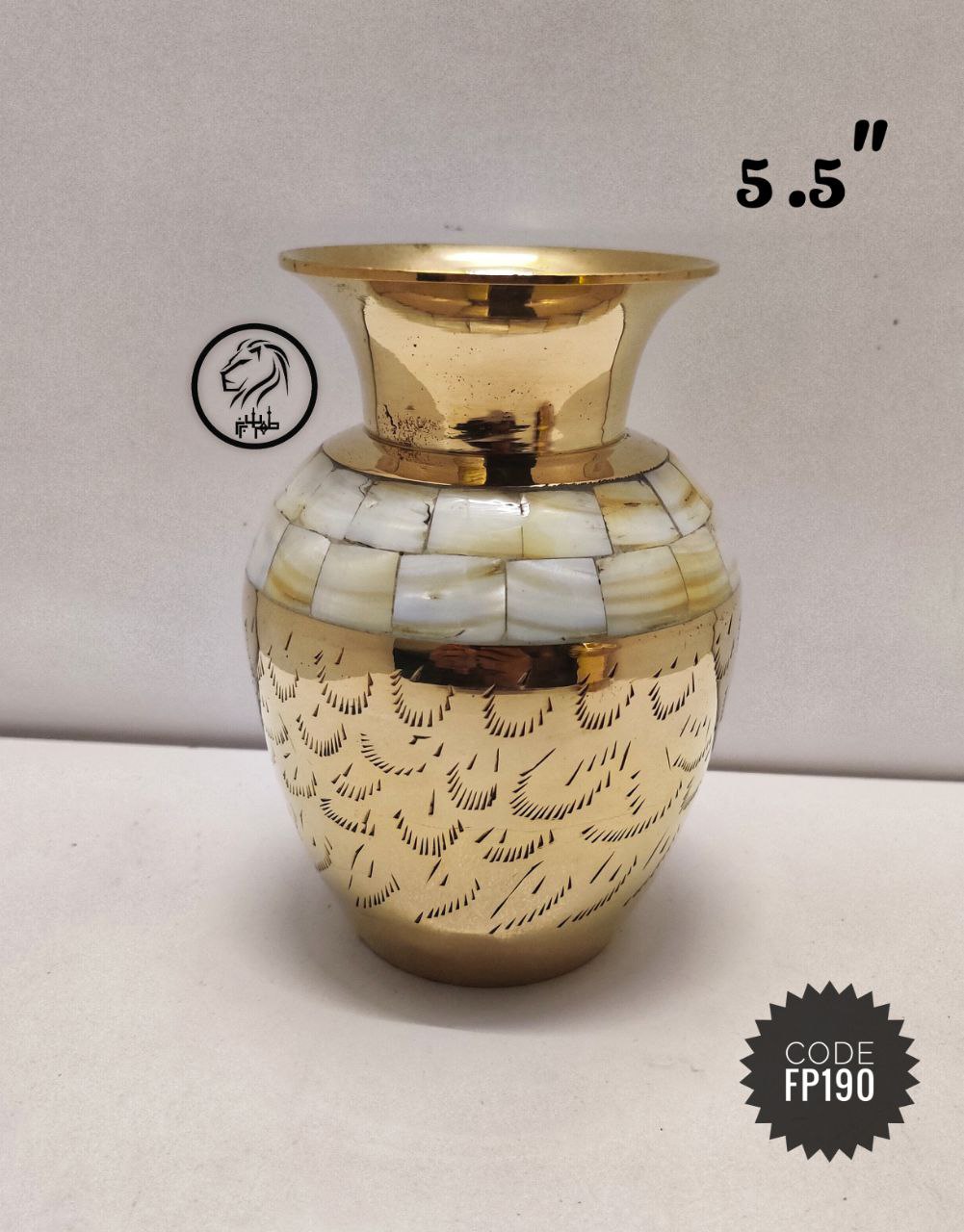 گلدان خمره ای صدفکاری 5.5 اینچ