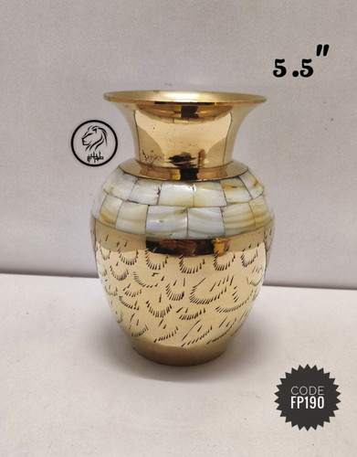 گلدان خمره ای صدفکاری 5.5 اینچ