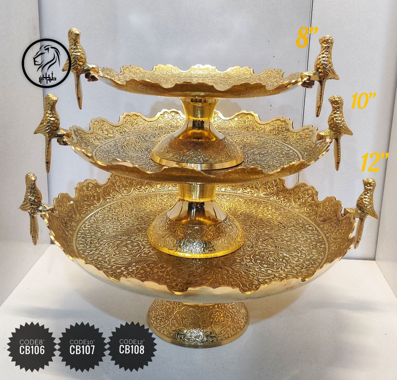 شیرینی خوری لب قلعه دسته دار  طرح پرنده (سایز بزرگ موجود است)