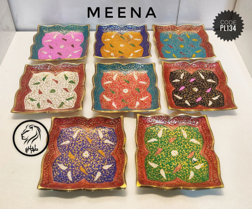 پیش دستی مربعی 4 اینچ مینا کاری