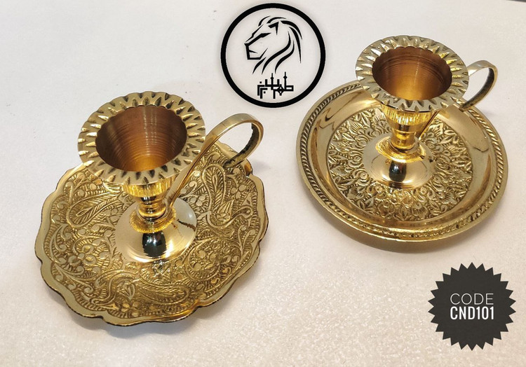 جاشمعی انگشتی ۴ اینچ برنجی هندی در ۲ طرح مختلف کد CND101 | بازرگانی نداف