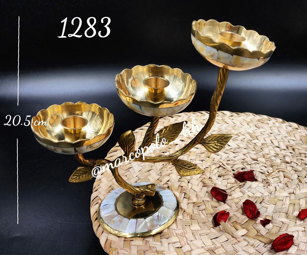 شمعدان سه شعله برنزی دکوری و لوکس کد1283