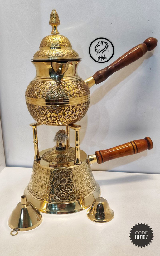 پایه وارمری مدل استوانه طرح گل دسته چوبی