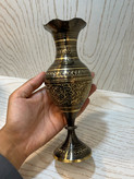 گلدان کشمیر سیاه قلم پاکستانی ۸ اینچ با طرحهای سنتی و ظریف، عرضه شده در بازرگانی نداف مشهد