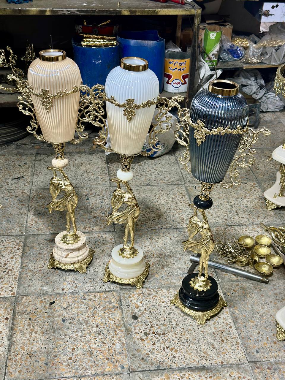 گلدان کنار سالنی پایه سنگی پرنس مدل ارکیده