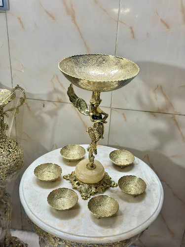 ست آجیل خوری طرح هندی برنجی در دو رنگ مختلف