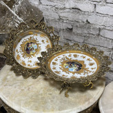کاسه (میوه خوری) و بشقاب (شیرینی خوری) پایه خرچنگی در دو رنگ