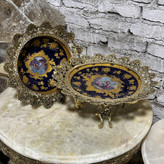 کاسه (میوه خوری) و بشقاب (شیرینی خوری) پایه خرچنگی در دو رنگ
