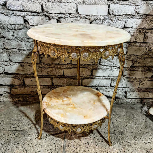 میز خاطره مدل گل برگی نگین سربی