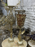 ست سطل دستمال و گلدان پایه سنگی گل رز سنگین ستون شاه فرشته