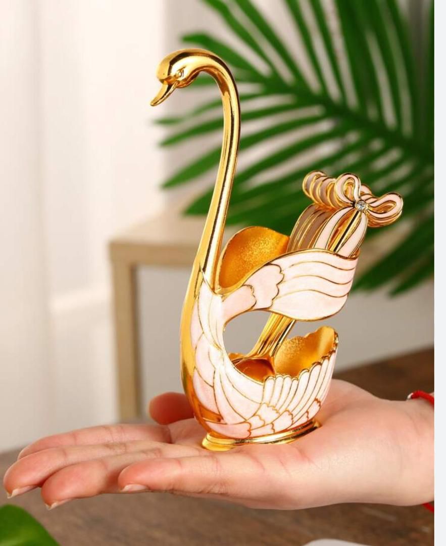 قاشق چای خوری و جاقاشقی طرح قو