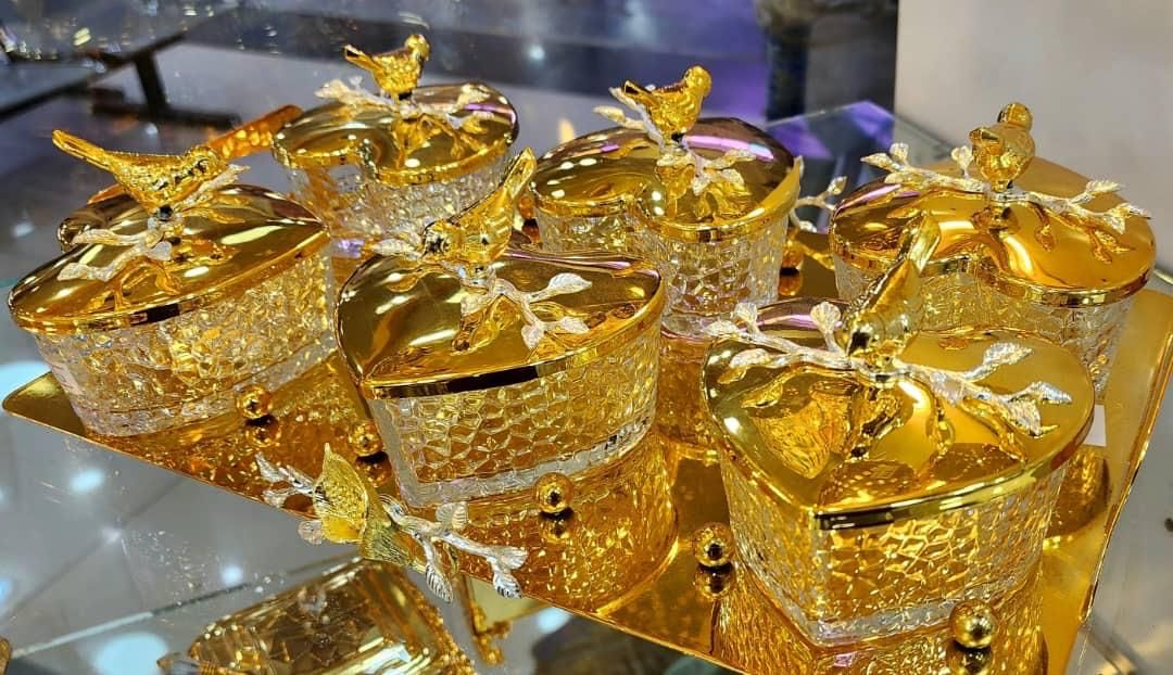 اردور خوری 6تایی طلایی طرح قلب خاص و شیک