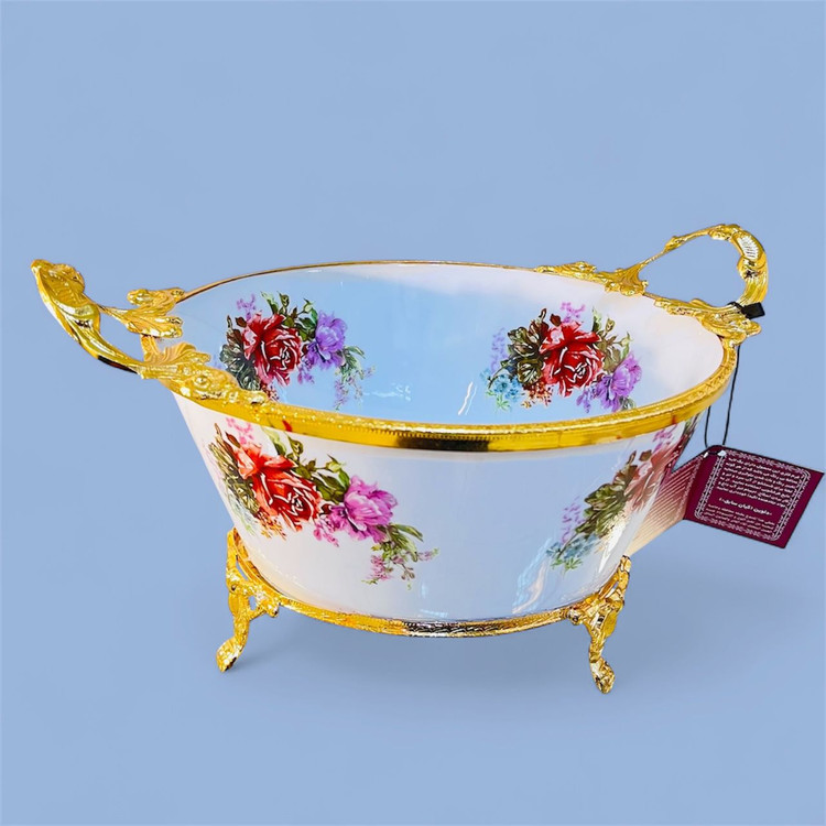 کاسه گود طرح گرد دسته دار سرامیکی
