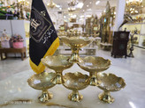پیاله لب قلعه تکی طرح طاووس 4 اینچ نیم نقش پایه دار