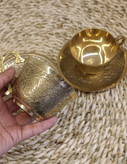 فنجان نعلبکی طرح طاووس دسته نیم قلبی بصورت تکی