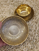 فنجان نعلبکی طرح طاووس دسته ساده برنجی بصورت تکی