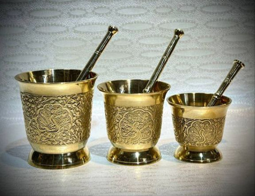 هاونگ برنجی طرح طاووس در سه سایز مختلف