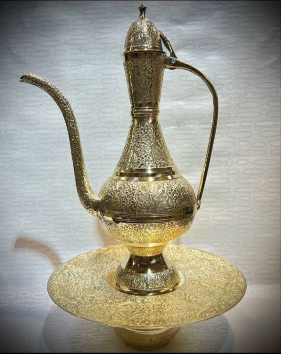 آفتابه لگن طح طاووس برنجی سوپر سایز بزرگ
