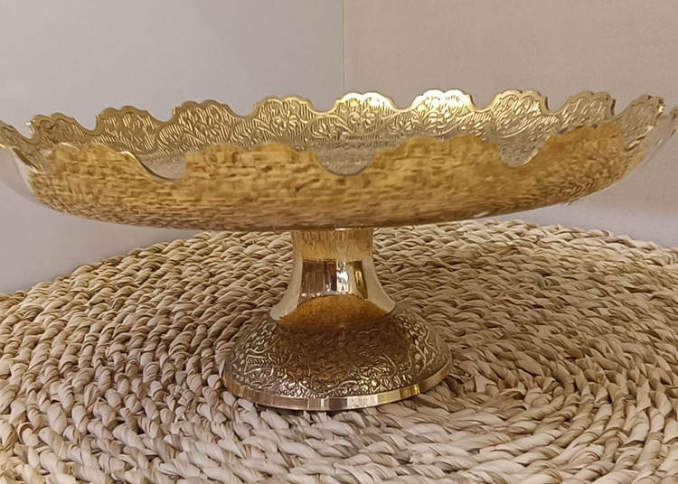 شیرینی خوری لب قلعه طرح طاووس 12 اینچ ظرف پذیرایی لوکس برند بازرگانی نداف مشهد