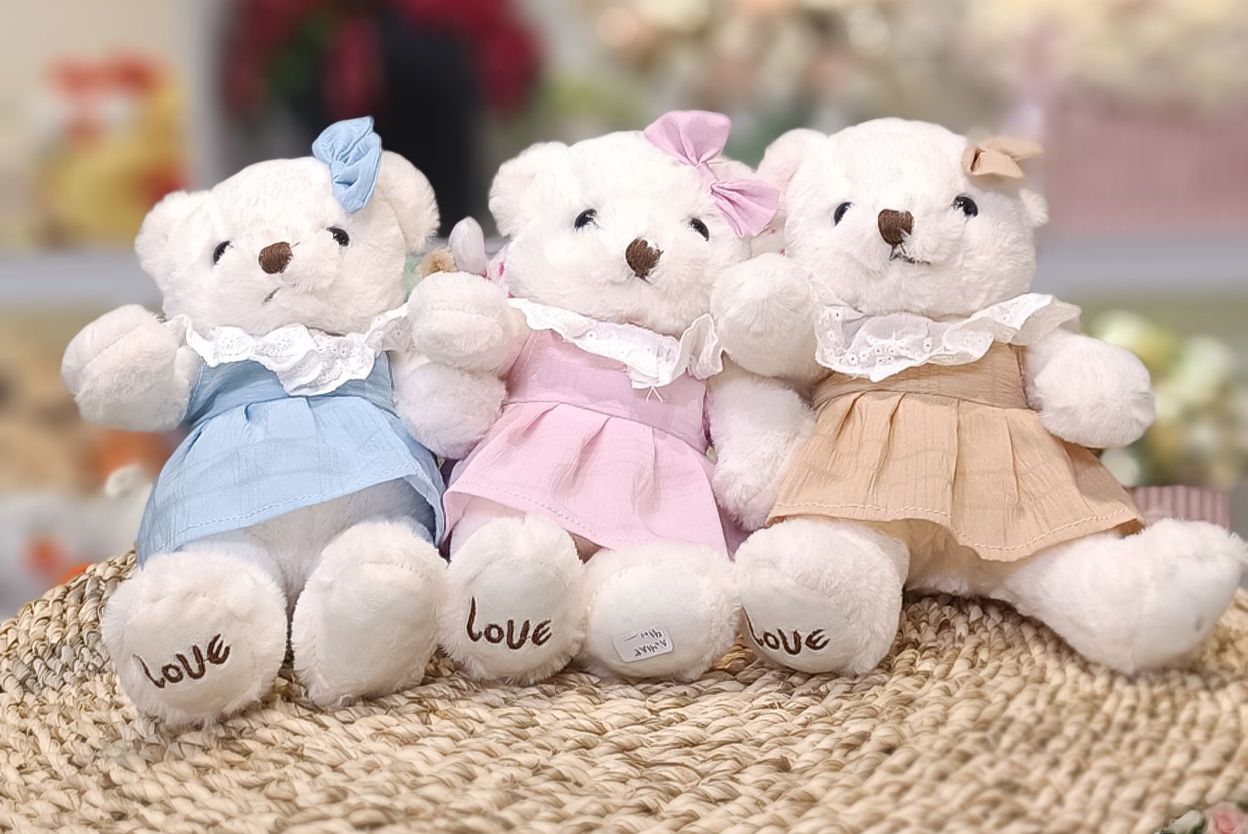 عروسک خرس لباس ساتن در سه رنگ مختلف