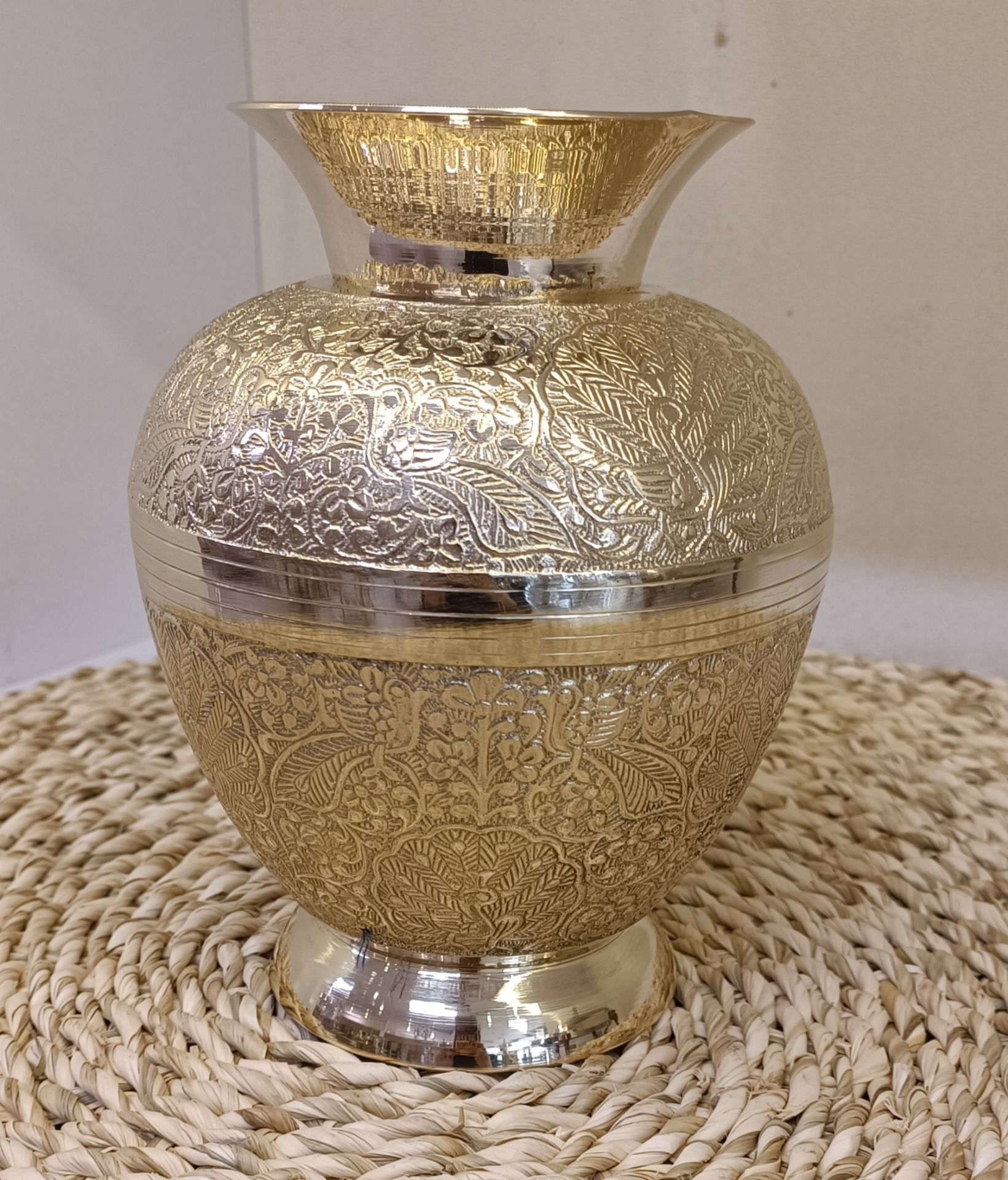 گلدان جار طرح طاووس 8 اینچ