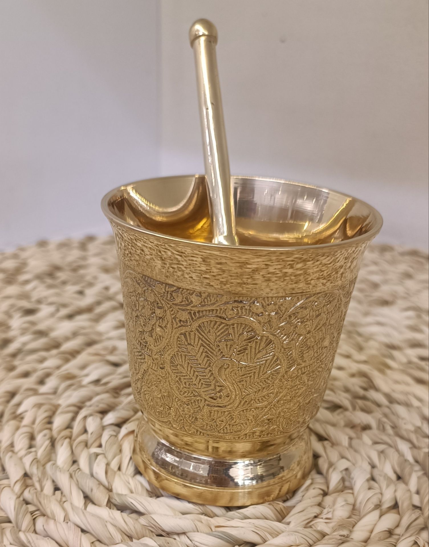 هاون طرح طاووس سایز بزرگ 8 سانت