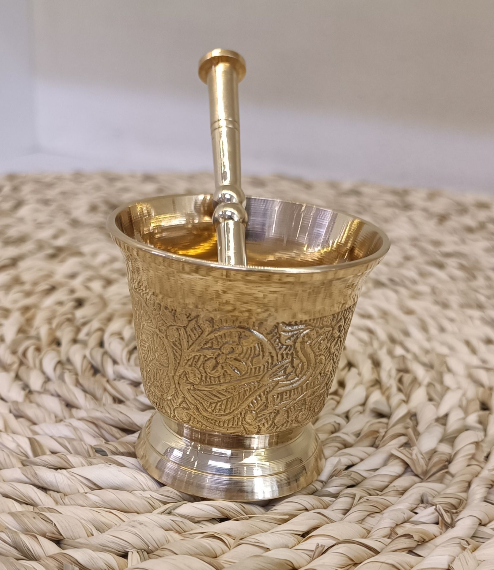 هاون طرح طاووس سایز کوچک 6 سانت