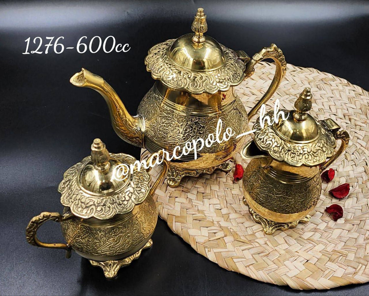 ست چای خوری برنجی سلطنتی طرح کینگ کد ۱۲۷۶ بازرگانی نداف