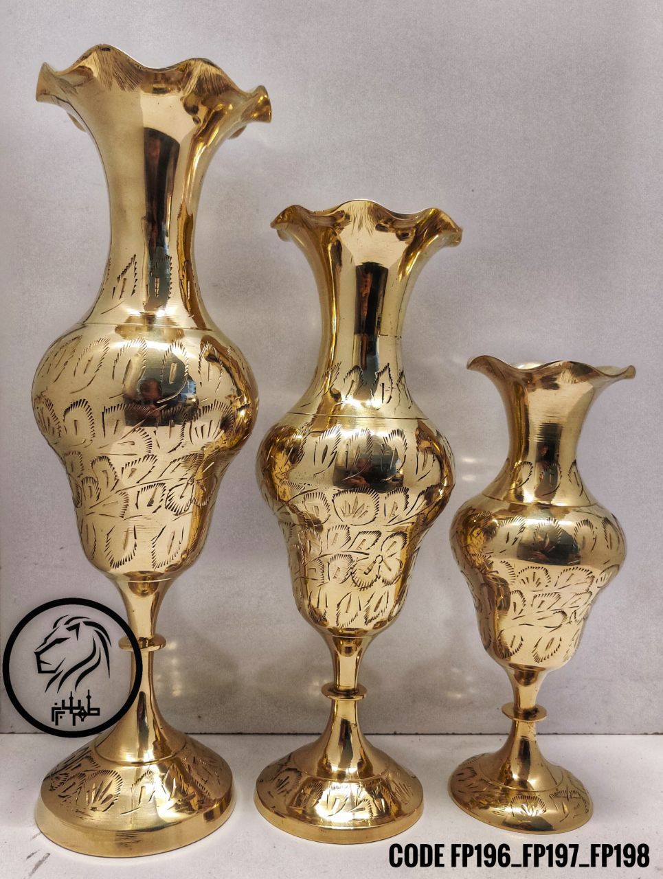 گلدان قلم دست لبه شیپوری در سه سایز مختلف