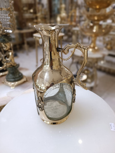 بطري شيشه اي زنجيره دار برنجی