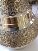 گلدان صراحی برنجی لوکس با طرح طاووس برجسته - بازرگانی نداف
