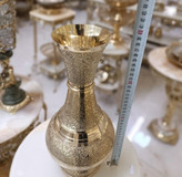 گلدان صراحی برنجی لوکس با طرح طاووس برجسته - بازرگانی نداف