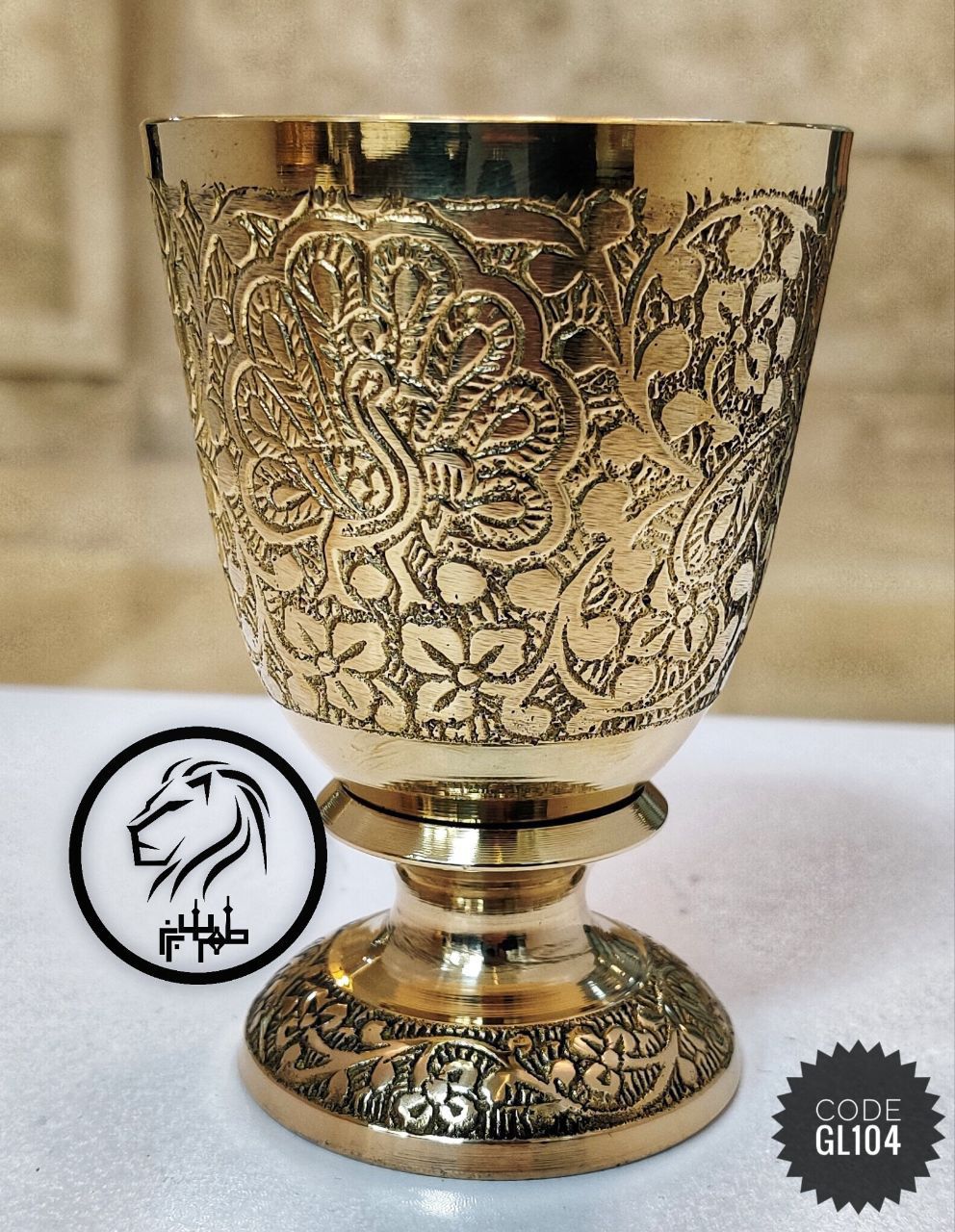 لیوان طرح طاووس پایه پیچ 4 اینچ بصورت تکی کدJ113
