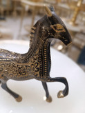 مجسمه برنجی پاکستانی ۸ اینچ مدل اسب روی پا با طراحی لوکس، براق و پرابهت - بازرگانی نداف