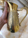 پارچ برنجی تک نفره با طرح طاووس و دسته لوکس و براق - بازرگانی نداف