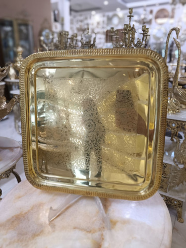 سيني مربع سايز بزرگ برنجی