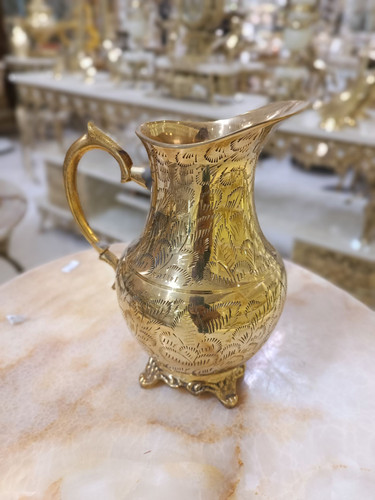 پارچ قلم دست پايه دار برنجی هندی