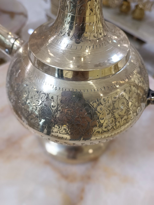 آفتابه گلاب پاش قلم دست 30 اینچ برنجی هندی لوکس