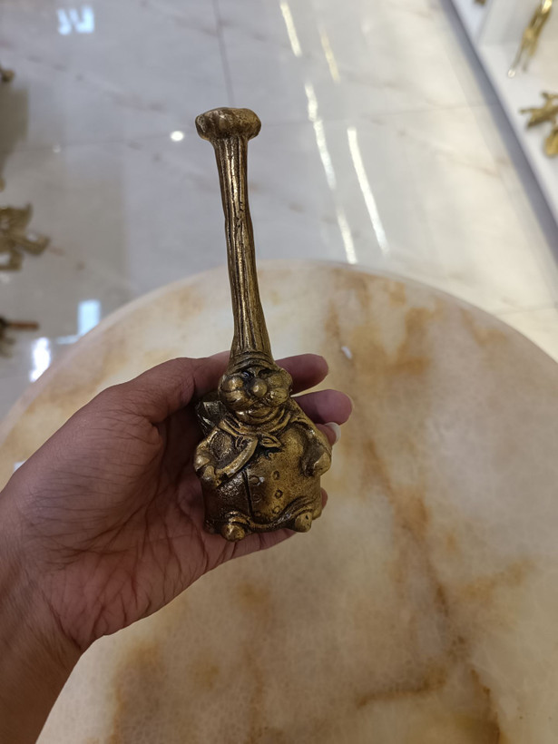 جا خلال دندان طرح مجسمه سرآشپز کوچک برنجی طلایی با کلاه شف و محفظه خلال بازرگانی نداف