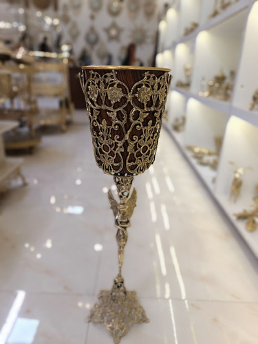 سطل طرح گل فرشته برنجی دکوری لوکس متالوکس