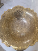 آجیلخوری بدون پایه گرد طرح دوبرگ لبه طرحدار برنجی لوکس و تزئینی در بازرگانی نداف مشهد