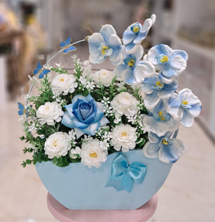 باکس گل مصنوعی آبی کد 460007