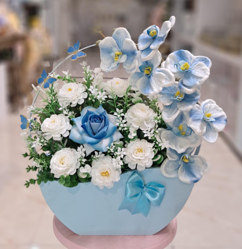 باکس گل مصنوعی آبی کد 460007