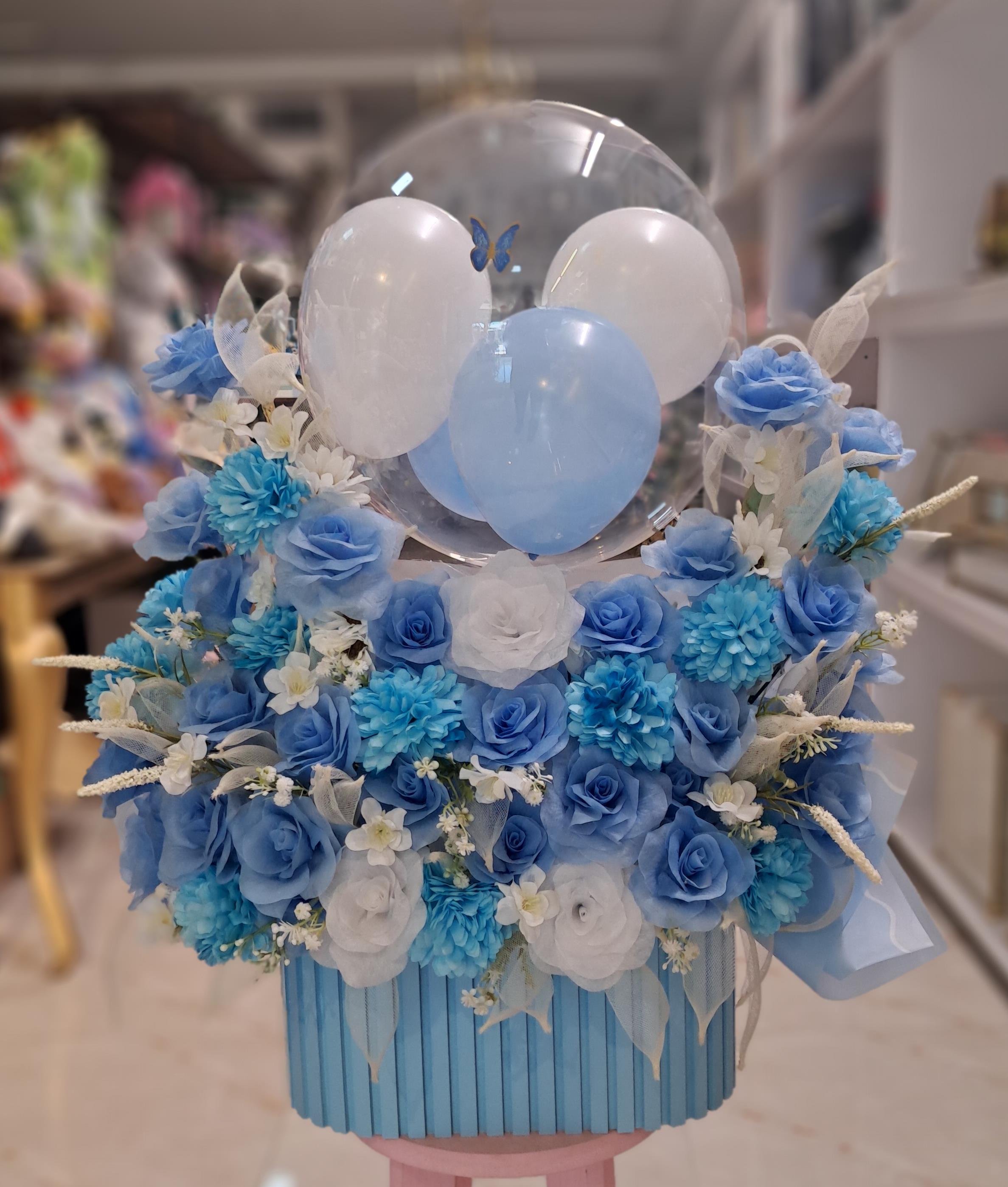 باکس گل مصنوعی آبی کد 790026