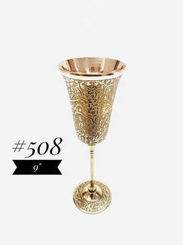 جام برنجی طرح کشيده طرح طاووس بصورت تکی کد508