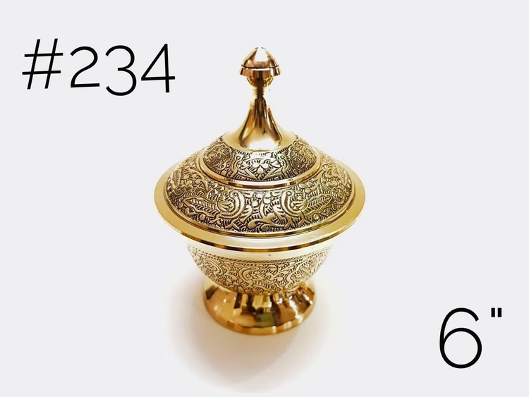 قندان پایه کوتاه طرح طاووس 6 اینچ کد234